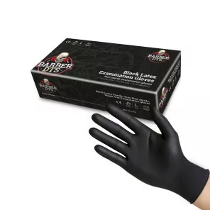 Black latex examination gloves 100pcs. (S -M -L)